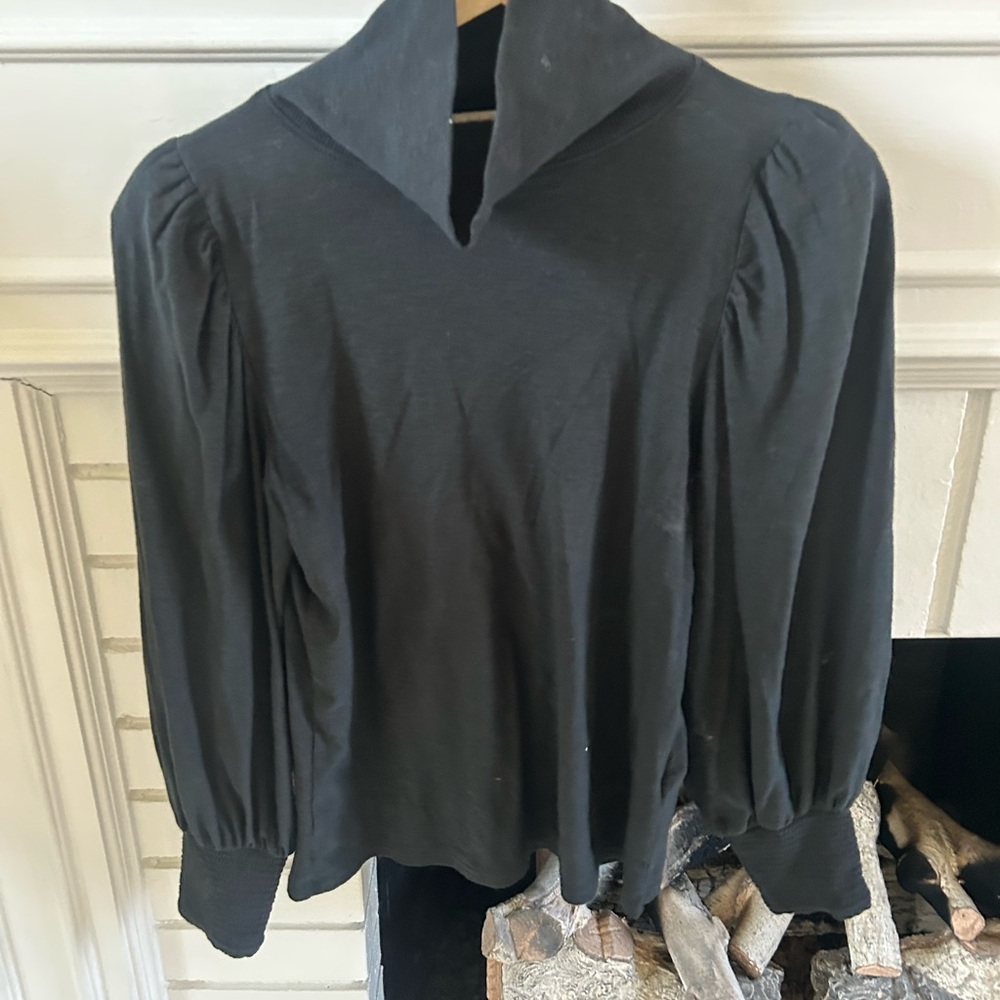 Nation LTD Black Puff Sleeve Blouse